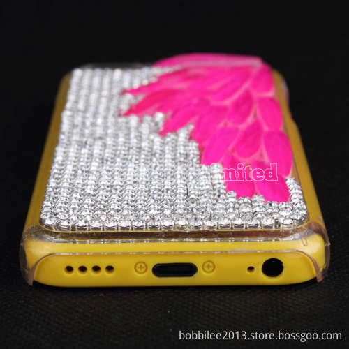 Leaf Rhinestone Crystal Diamond Case For iPhone 5C